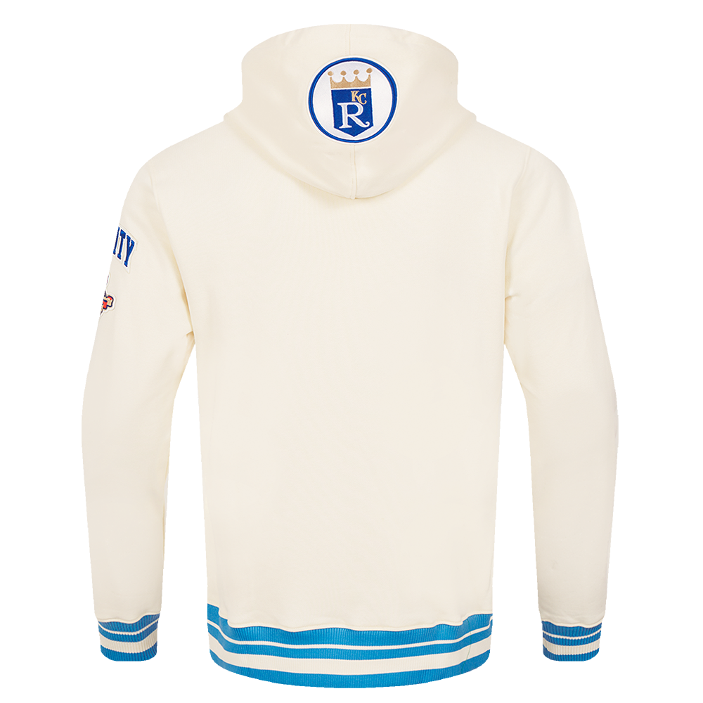 MLB KANSAS CITY ROYALS RETRO CLASSIC CHANDAIL À CAPUCHON POUR HOMME (COQUILLE D'ŒUF/BLEU UNIVERSEL)