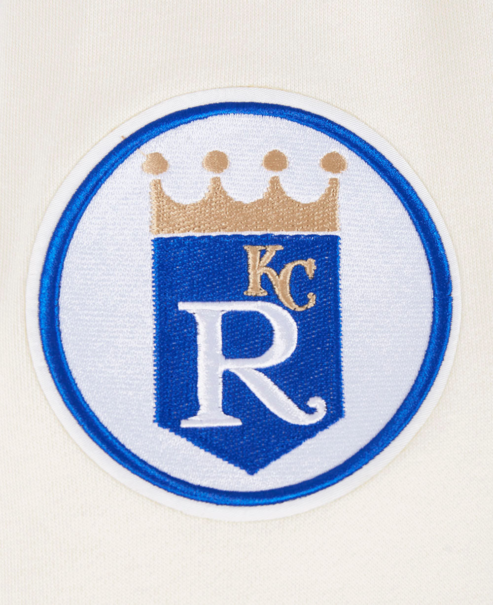 MLB KANSAS CITY ROYALS RETRO CLASSIC CHANDAIL À CAPUCHON POUR HOMME (COQUILLE D'ŒUF/BLEU UNIVERSEL)