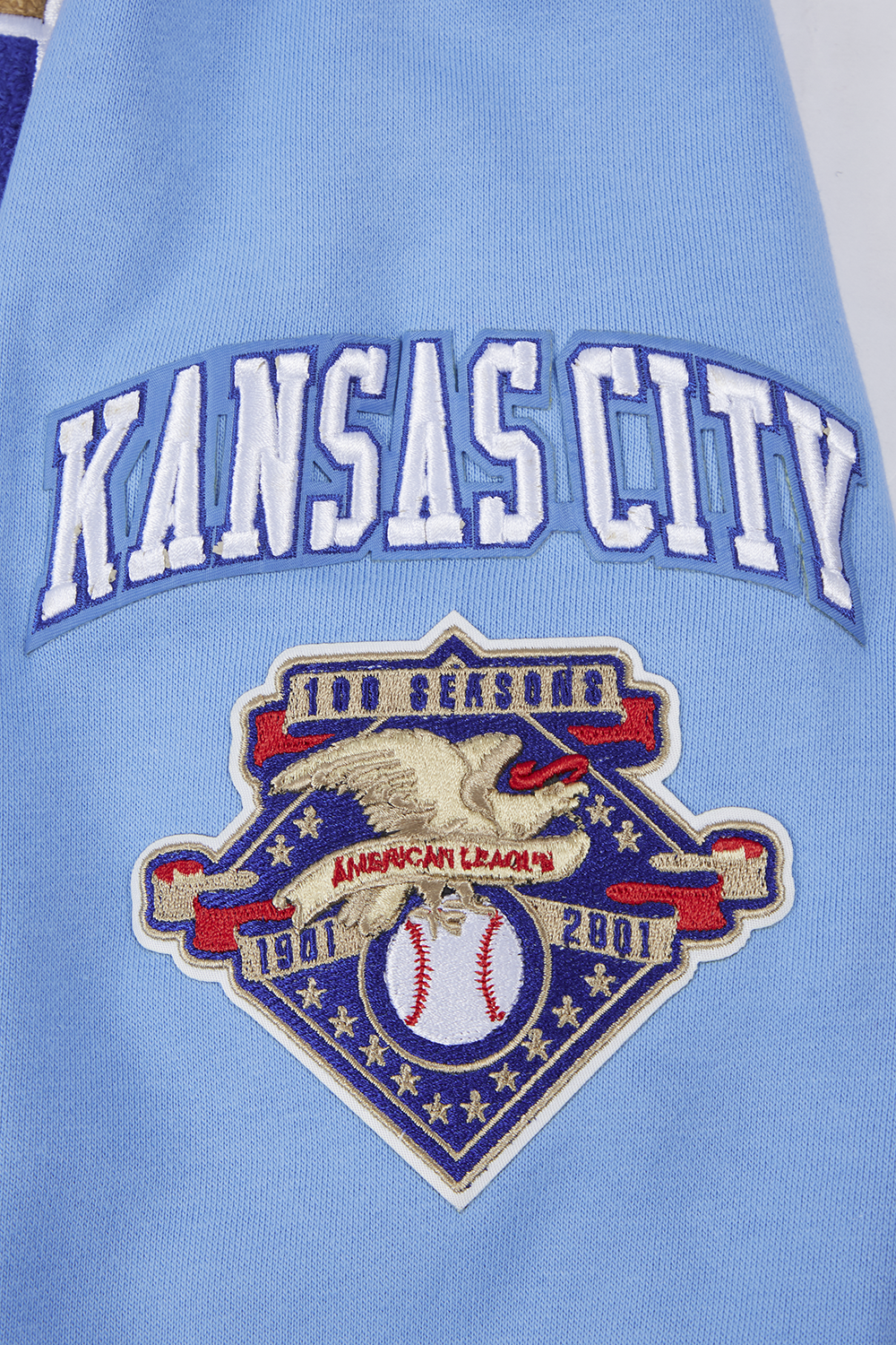 MLB KANSAS CITY ROYALS RETRO CLASSIC MEN'S PULLOVER HOODIE (UNIVERSITY BLUE)