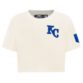 MLB KANSAS CITY ROYALS TRIPLE TONAL T-SHIRT EN JERSEY SIMPLE À COUPE CARRÉE POUR FEMME (COQUILLE D'ŒUF)