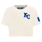 MLB KANSAS CITY ROYALS TRIPLE TONAL T-SHIRT EN JERSEY SIMPLE À COUPE CARRÉE POUR FEMME (COQUILLE D'ŒUF)