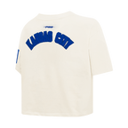 MLB KANSAS CITY ROYALS TRIPLE TONAL T-SHIRT EN JERSEY SIMPLE À COUPE CARRÉE POUR FEMME (COQUILLE D'ŒUF)