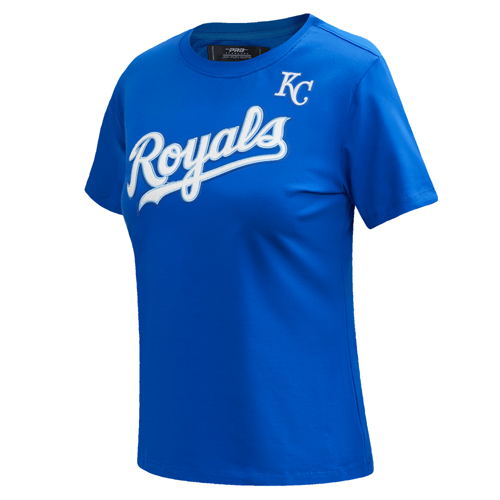MLB KANSAS CITY ROYALS CLASSIC SHORT SLEEVE WOMEN'S SINGLE JERSEY SLIM FIT TOP (ROYAL BLUE)