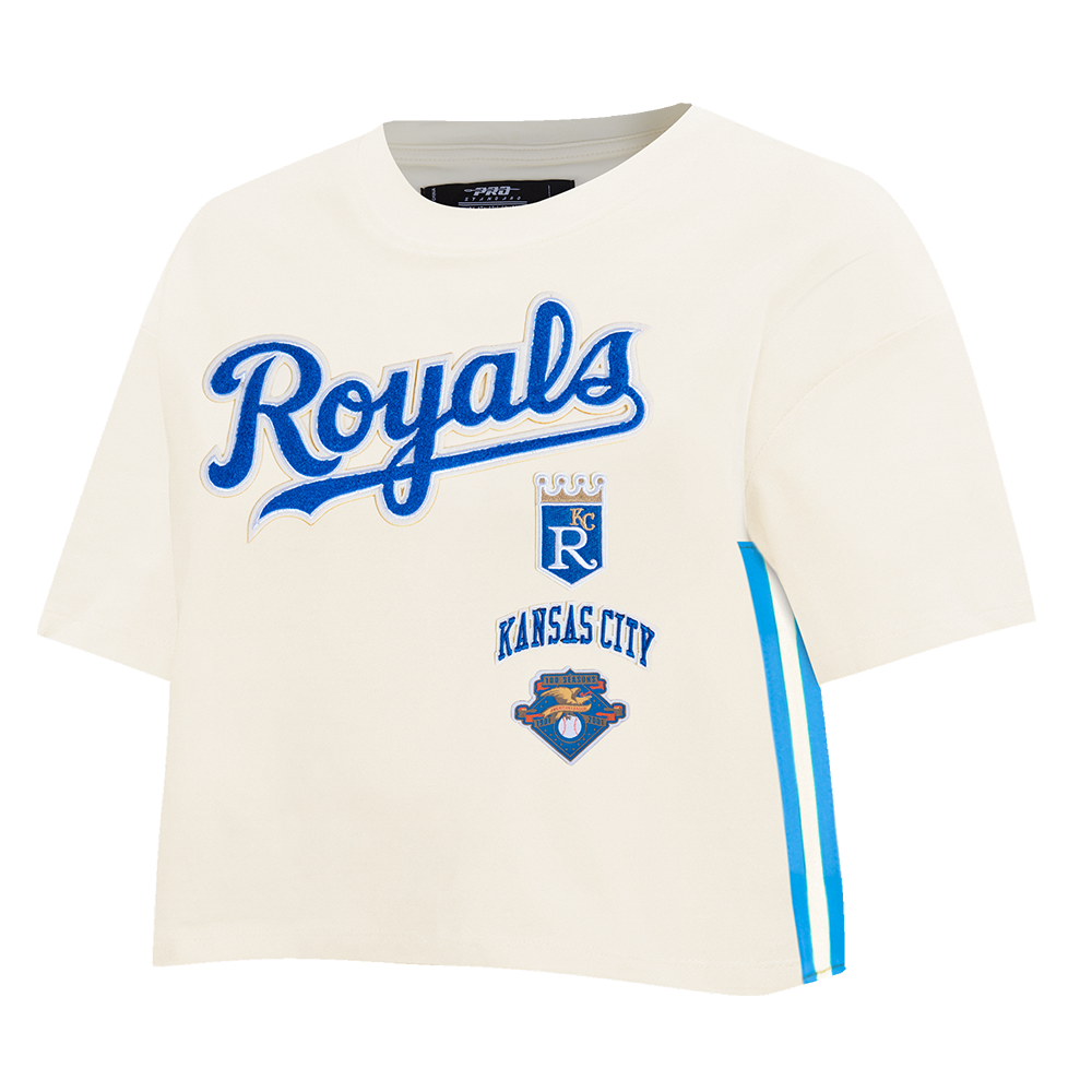 MLB KANSAS CITY ROYALS RETRO CLASSIC WOMEN'S BOXY TOP (EGGSHELL)
