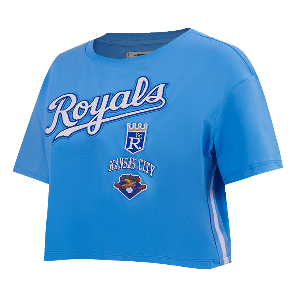 MLB KANSAS CITY ROYALS RETRO CLASSIC WOMEN'S BOXY TOP (UNIVERSITY BLUE)