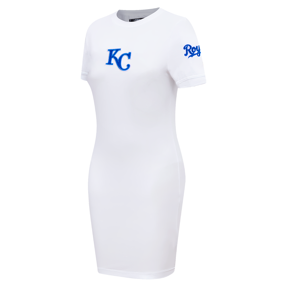 MLB KANSAS CITY ROYALS CLASSIC WOMEN'S BODYCON DRESS (WHITE)