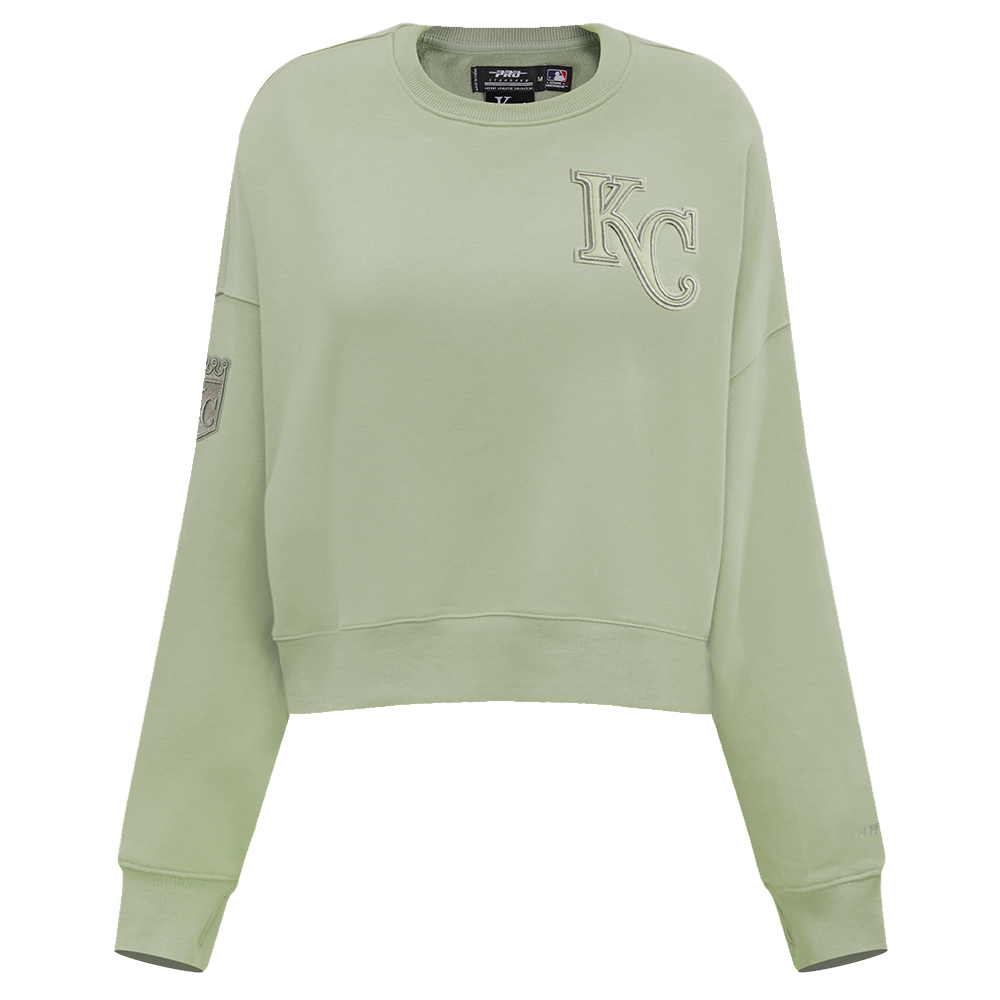 MLB KANSAS CITY ROYALS NEUTRAL CHANDAIL À COL ROND EN MOLLETON (VERT MOUSSE)