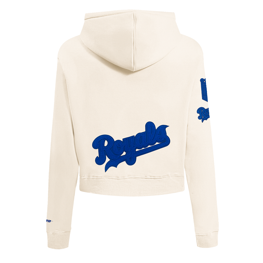 MLB KANSAS CITY ROYALS TRIPLE TONAL CHANDAIL À CAPUCHON EN MAILLE DOUBLE À GLISSIÈRE POUR FEMME (COQUILLE D'ŒUF)