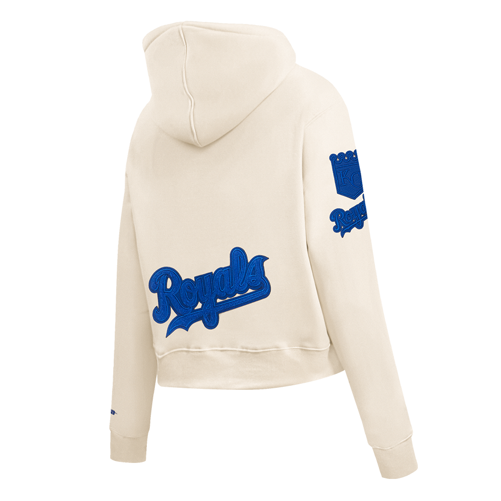 MLB KANSAS CITY ROYALS TRIPLE TONAL CHANDAIL À CAPUCHON EN MAILLE DOUBLE À GLISSIÈRE POUR FEMME (COQUILLE D'ŒUF)