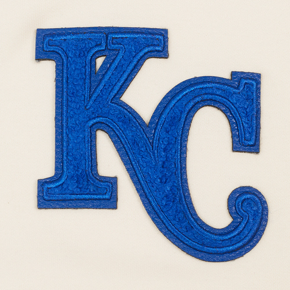 MLB KANSAS CITY ROYALS TRIPLE TONAL CHANDAIL À CAPUCHON EN MAILLE DOUBLE À GLISSIÈRE POUR FEMME (COQUILLE D'ŒUF)