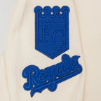 MLB KANSAS CITY ROYALS TRIPLE TONAL CHANDAIL À CAPUCHON EN MAILLE DOUBLE À GLISSIÈRE POUR FEMME (COQUILLE D'ŒUF)
