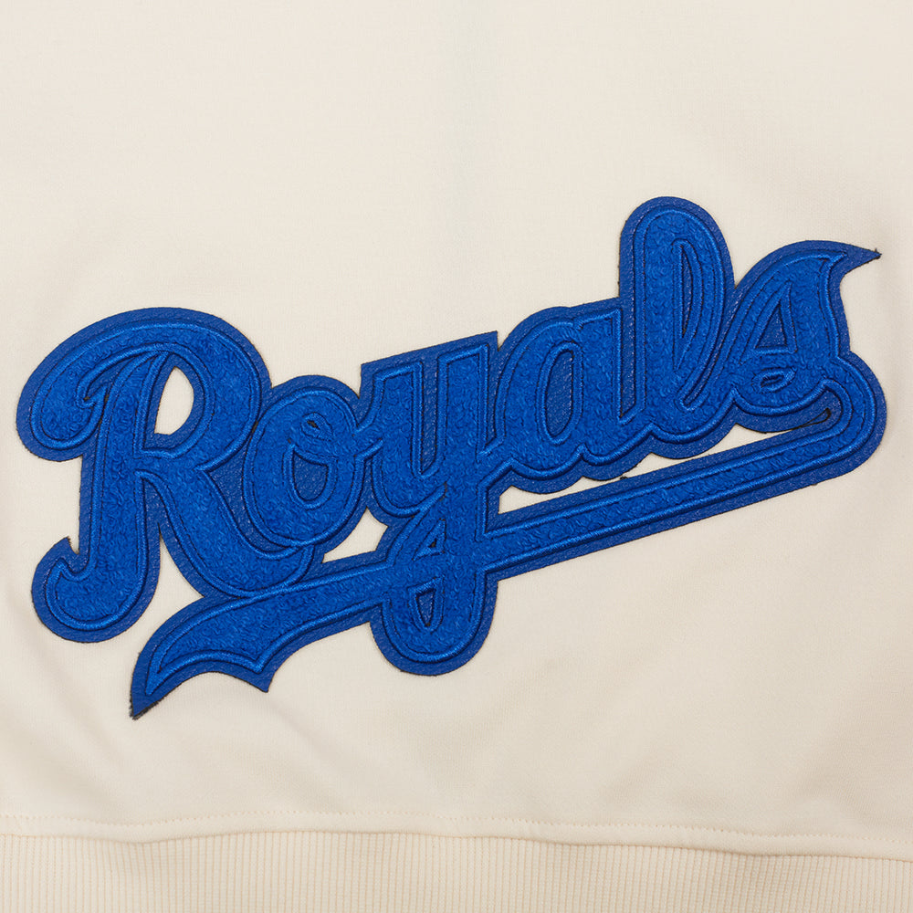 MLB KANSAS CITY ROYALS TRIPLE TONAL CHANDAIL À CAPUCHON EN MAILLE DOUBLE À GLISSIÈRE POUR FEMME (COQUILLE D'ŒUF)