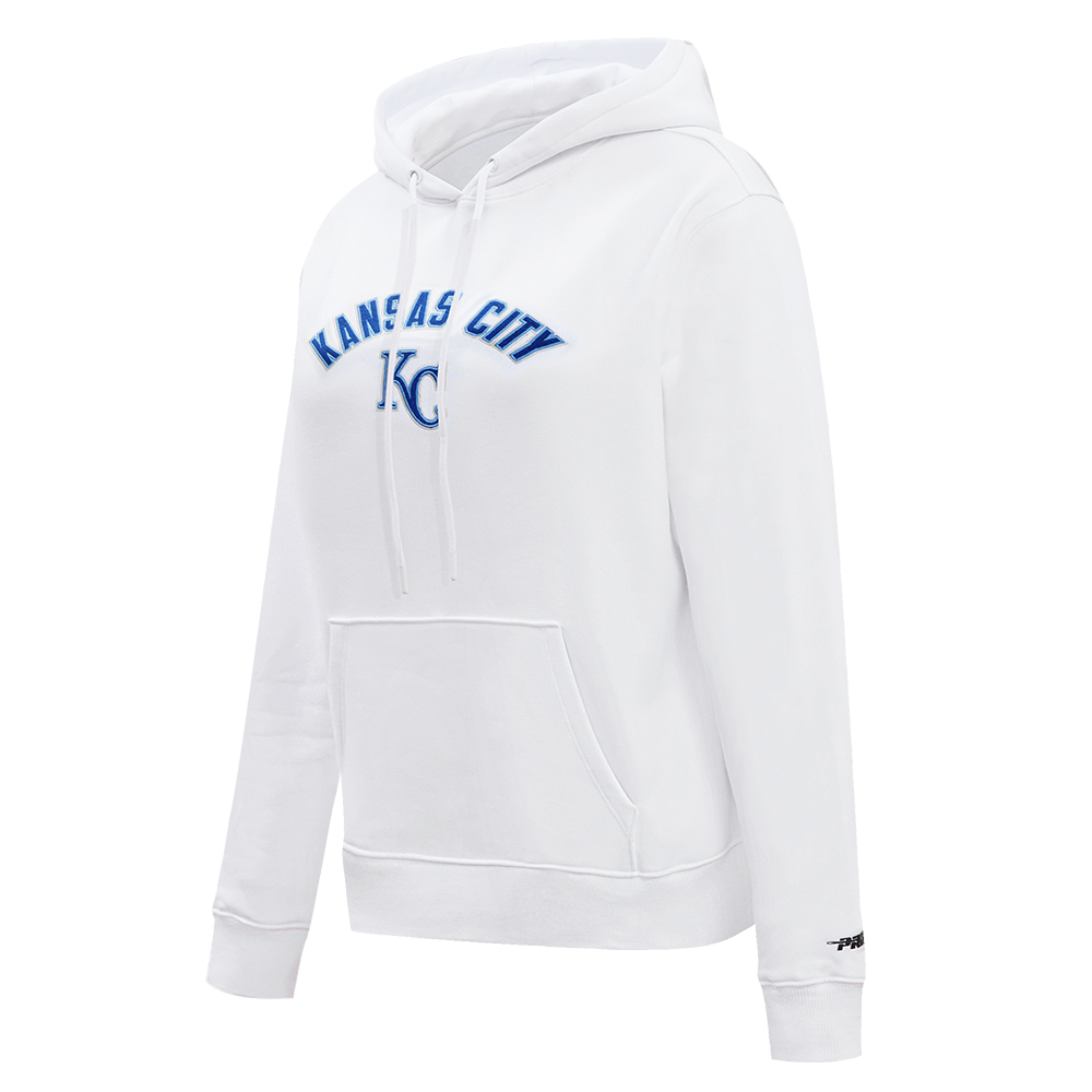 MLB KANSAS CITY ROYALS CLASSIC WOMEN'S FLEECE PULLOVER HOODIE (WHITE)