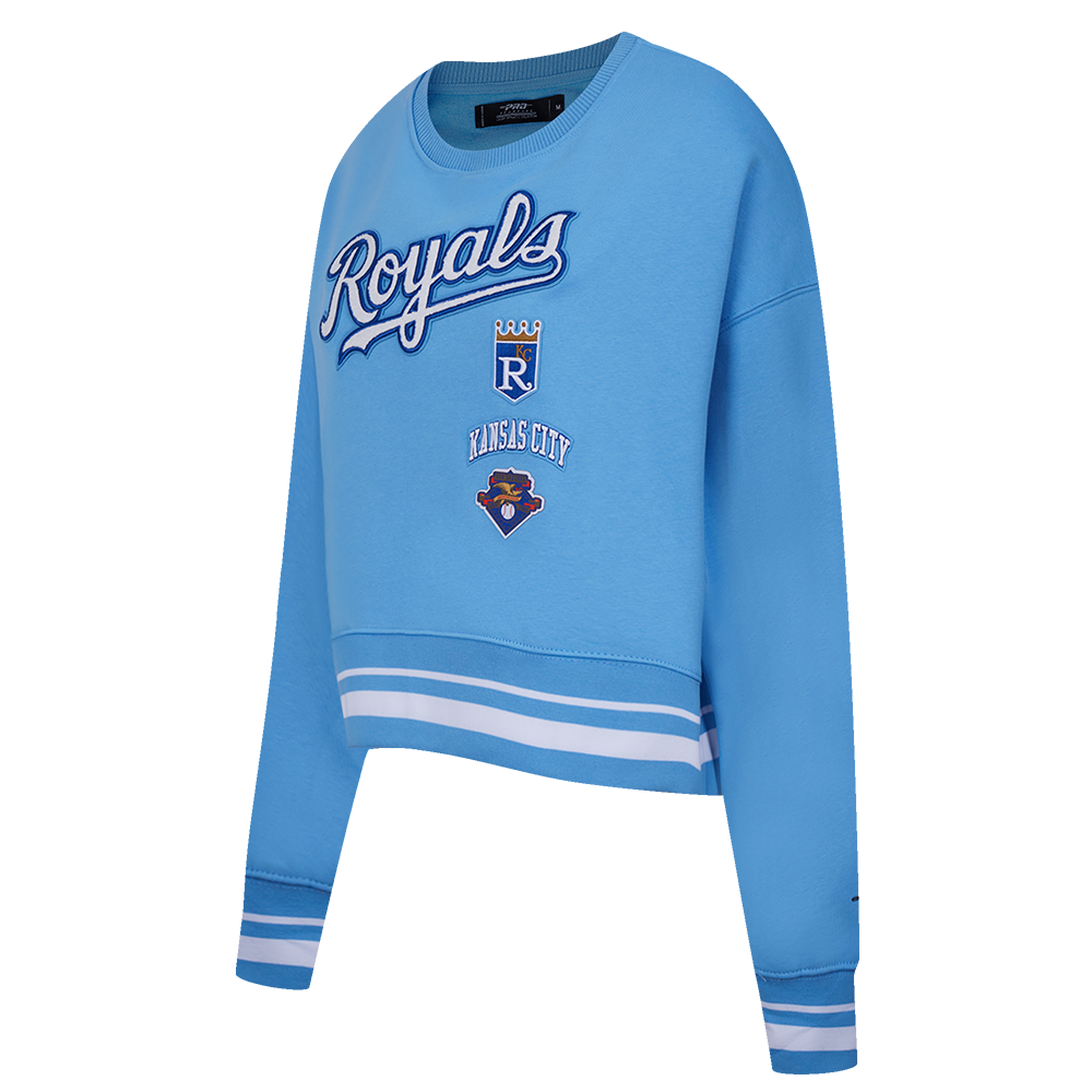 MLB KANSAS CITY ROYALS RETRO CLASSIC WOMEN'S CREWNECK (UNIVERSITY BLUE)