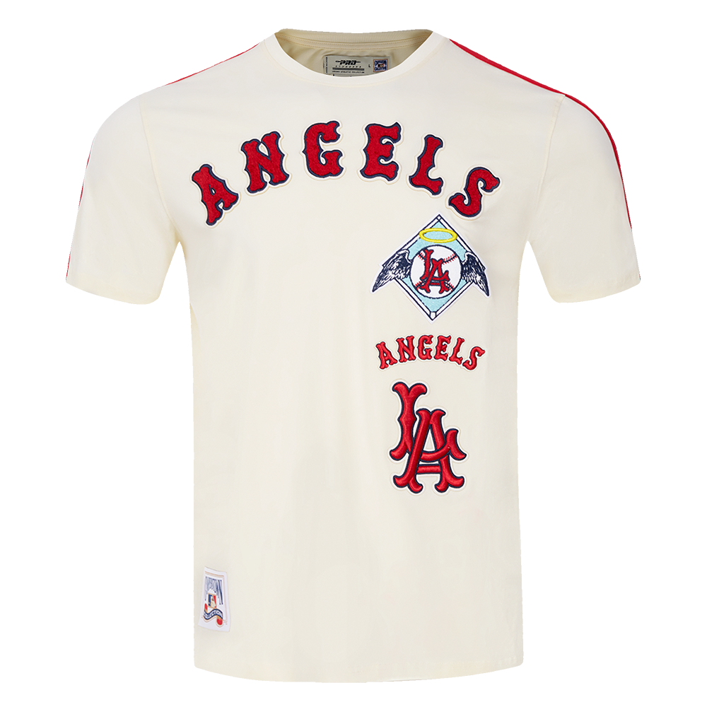 MLB LOS ANGELES ANGELS RETRO CLASSIC MEN'S STRIPED TOP (EGGSHELL/ RED)