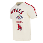 MLB LOS ANGELES ANGELS RETRO CLASSIC MEN'S STRIPED TOP (EGGSHELL/ RED)