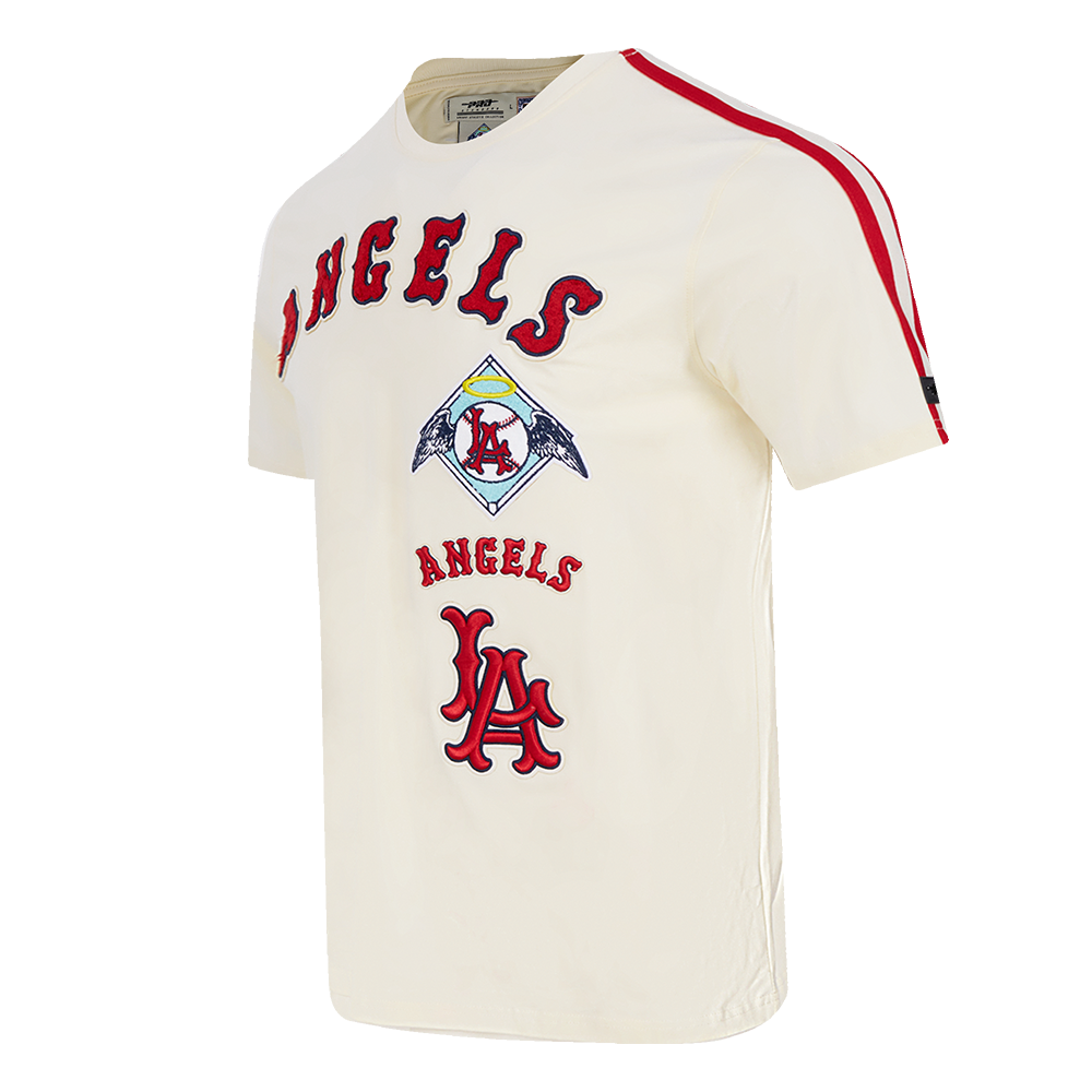 MLB LOS ANGELES ANGELS RETRO CLASSIC MEN'S STRIPED TOP (EGGSHELL/ RED)