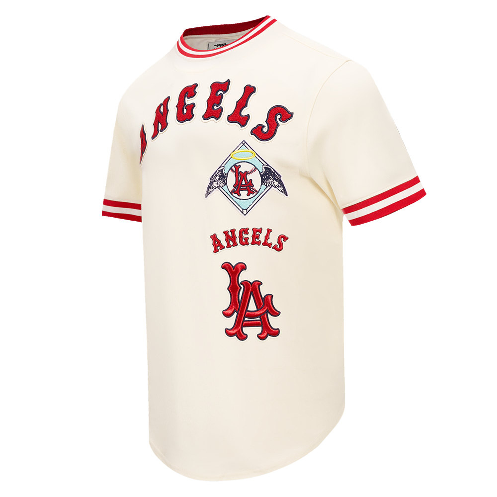 MLB LOS ANGELES ANGELS RETRO CLASSIC HAUT POUR HOMME (COQUILLE D'ŒUF/ROUGE)
