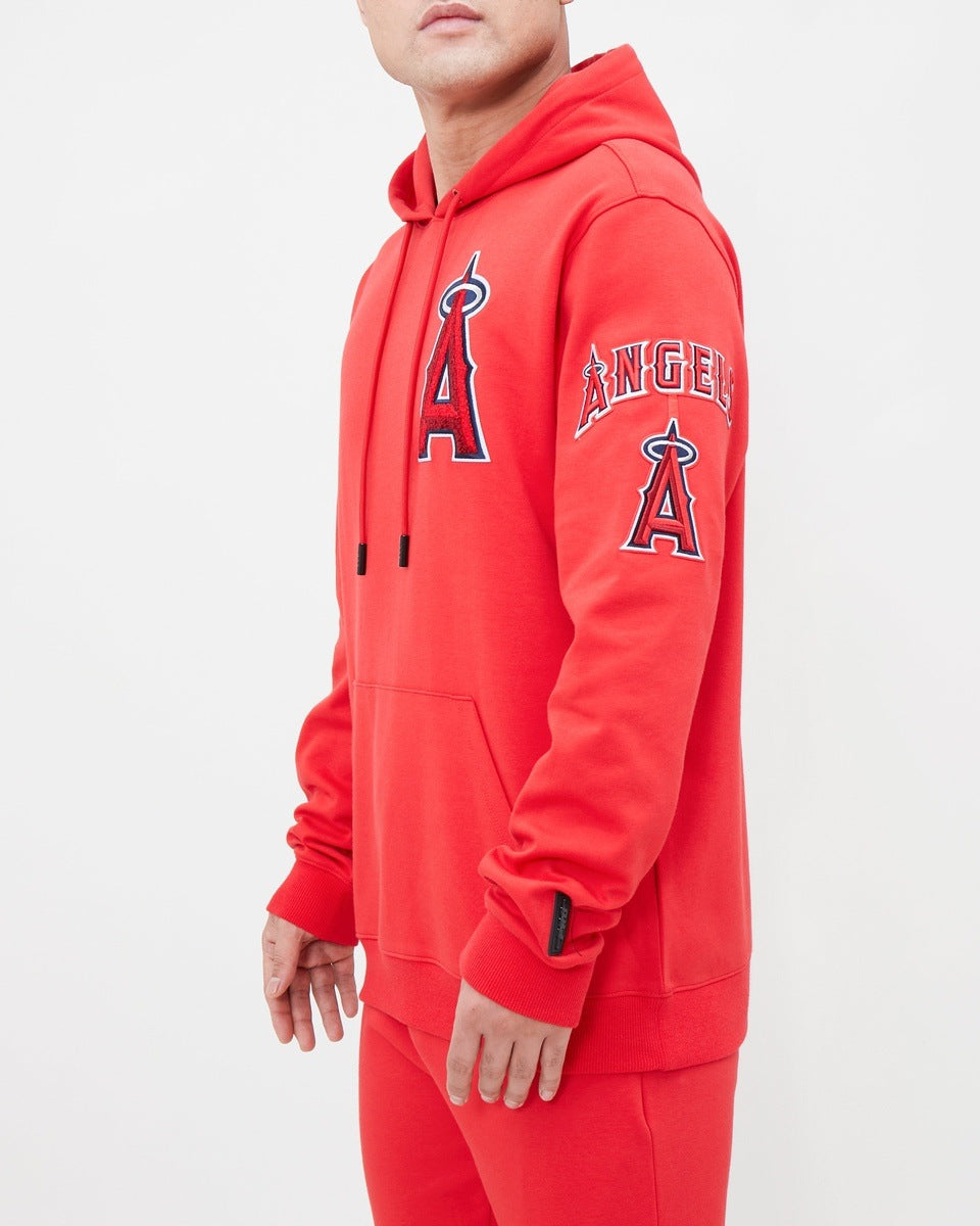 MLB LOS ANGELES ANGELS CLASSIC CHENILLE MEN'S PO HOODIE (RED)