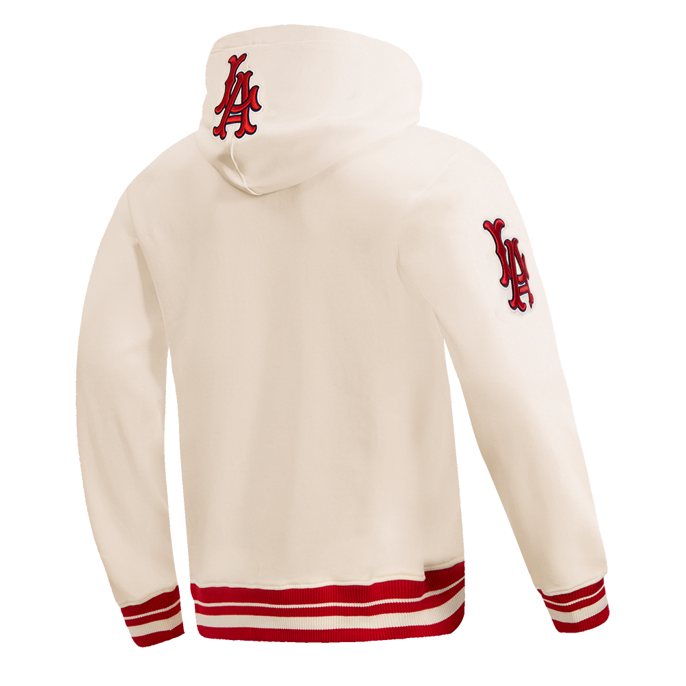 MLB LOS ANGELES ANGELS RETRO CLASSIC MEN'S PULLOVER HOODIE (EGGSHELL/RED)