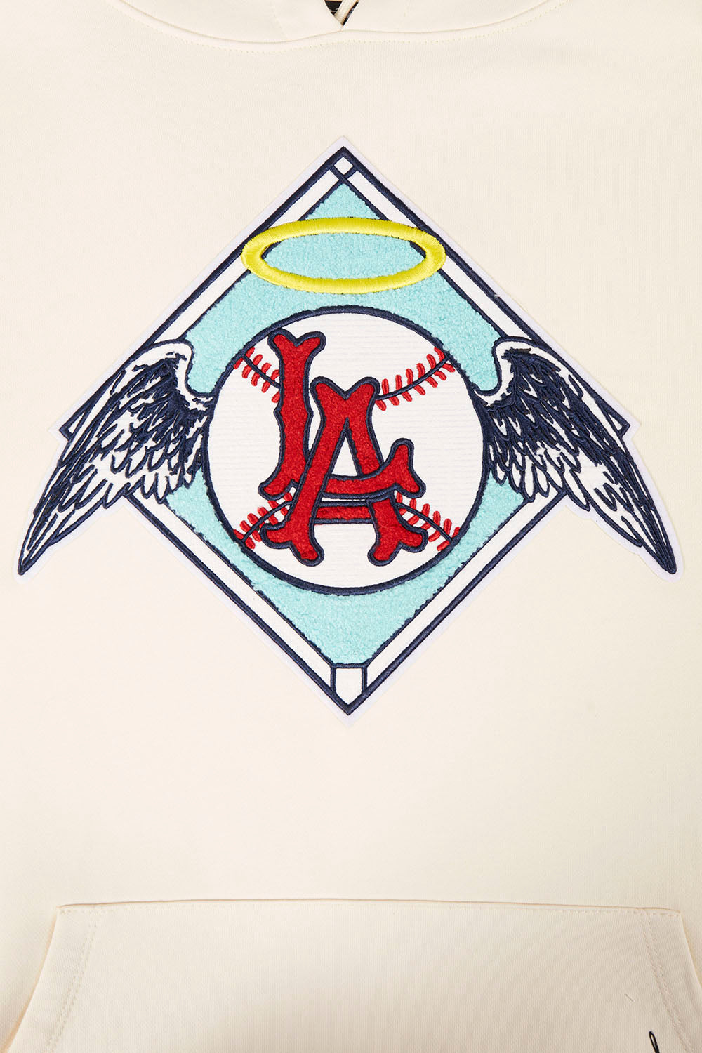 MLB LOS ANGELES ANGELS RETRO CLASSIC MEN'S PULLOVER HOODIE (EGGSHELL/RED)
