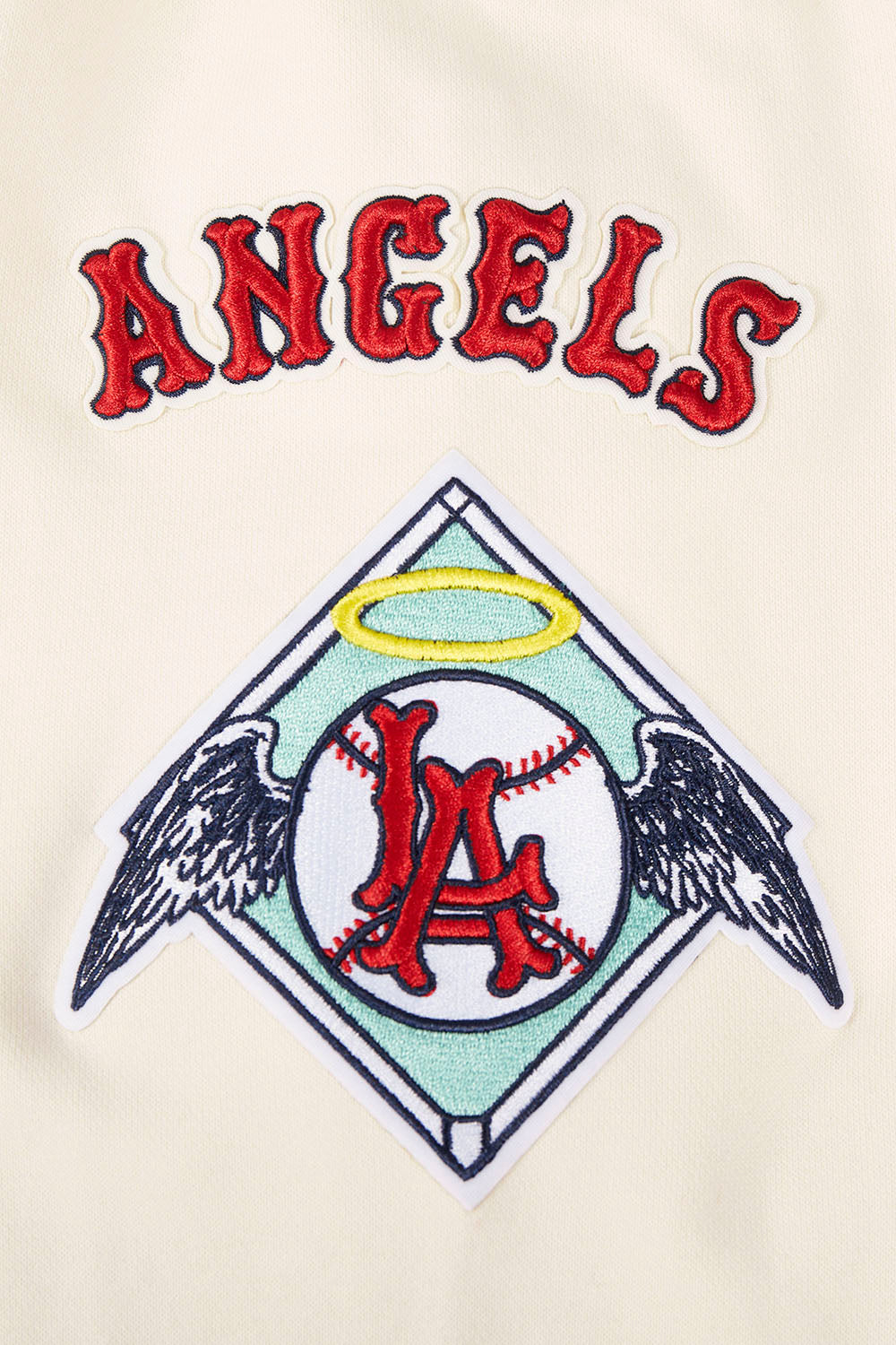 MLB LOS ANGELES ANGELS RETRO CLASSIC MEN'S PULLOVER HOODIE (EGGSHELL/RED)
