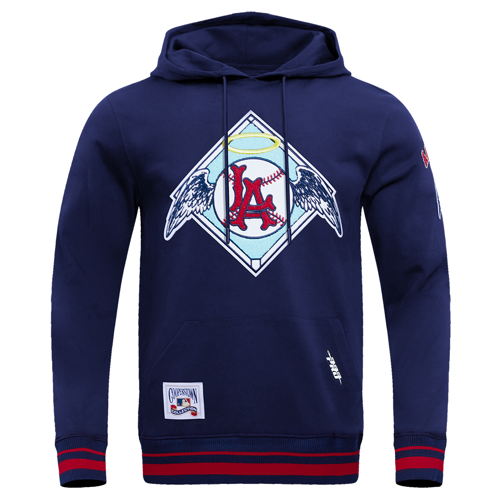 MLB LOS ANGELES ANGELS RETRO CLASSIC MEN'S PULLOVER HOODIE (MIDNIGHT NAVY/RED/MIDNIGHT NAVY)