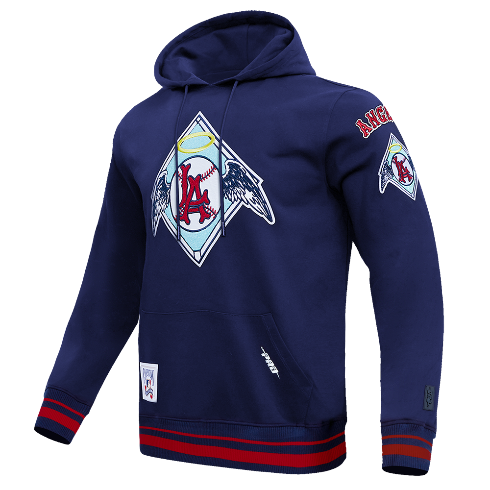 MLB LOS ANGELES ANGELS RETRO CLASSIC MEN'S PULLOVER HOODIE (MIDNIGHT NAVY/RED/MIDNIGHT NAVY)