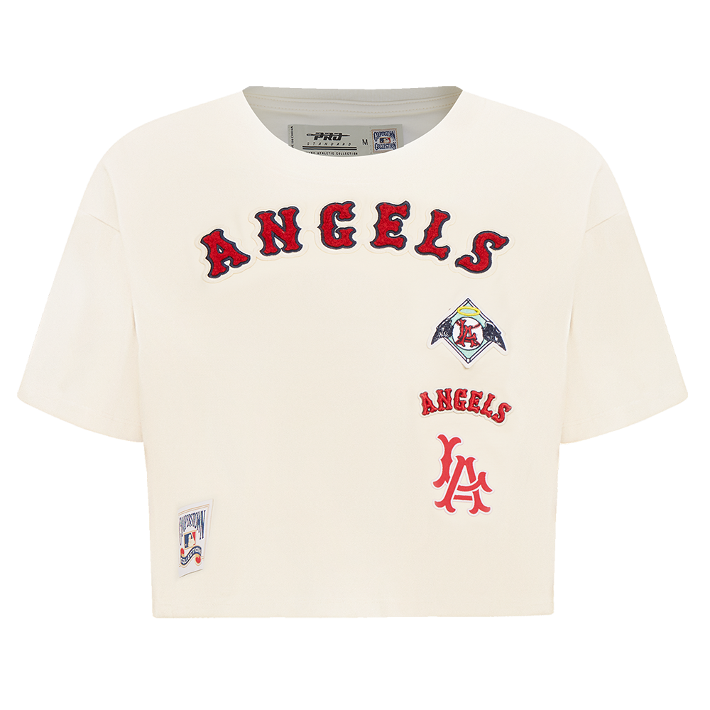 MLB LOS ANGELES ANGELS RETRO CLASSIC WOMEN'S BOXY TOP (EGGSHELL)