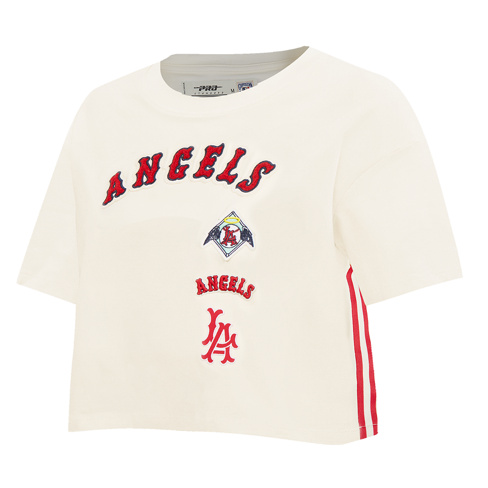 MLB LOS ANGELES ANGELS RETRO CLASSIC WOMEN'S BOXY TOP (EGGSHELL)