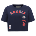 MLB LOS ANGELES ANGELS RETRO CLASSIC WOMEN'S SINGLE JERSEY BOXY TOP (MIDNIGHT NAVY)