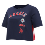 MLB LOS ANGELES ANGELS RETRO CLASSIC WOMEN'S SINGLE JERSEY BOXY TOP (MIDNIGHT NAVY)