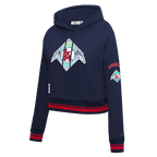 MLB LOS ANGELES ANGELS RETRO CLASSIC CHANDAIL À CAPUCHON COURT CÔTELÉ POUR FEMME (MARINE MINUIT/ROUGE/MARINE MINUIT)