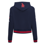 MLB LOS ANGELES ANGELS RETRO CLASSIC CHANDAIL À CAPUCHON COURT CÔTELÉ POUR FEMME (MARINE MINUIT/ROUGE/MARINE MINUIT)
