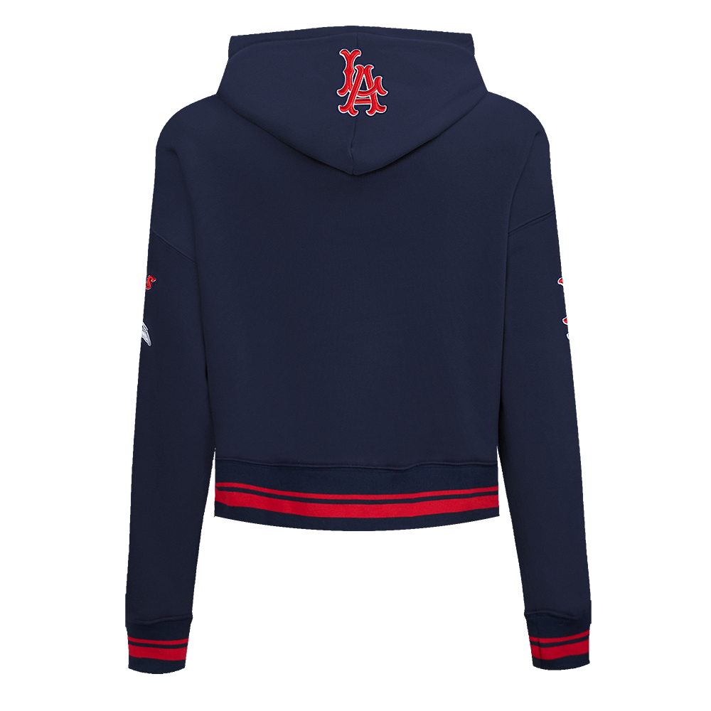 MLB LOS ANGELES ANGELS RETRO CLASSIC CHANDAIL À CAPUCHON COURT CÔTELÉ POUR FEMME (MARINE MINUIT/ROUGE/MARINE MINUIT)