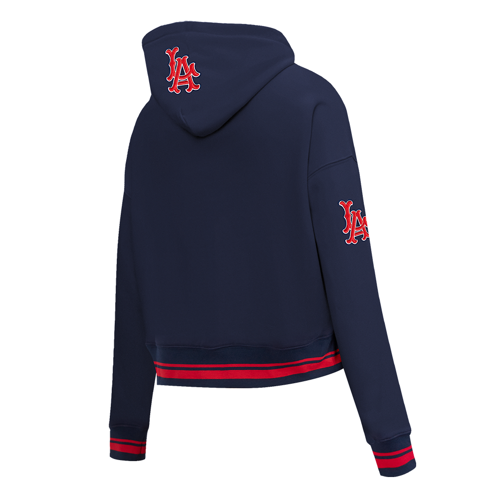 MLB LOS ANGELES ANGELS RETRO CLASSIC CHANDAIL À CAPUCHON COURT CÔTELÉ POUR FEMME (MARINE MINUIT/ROUGE/MARINE MINUIT)