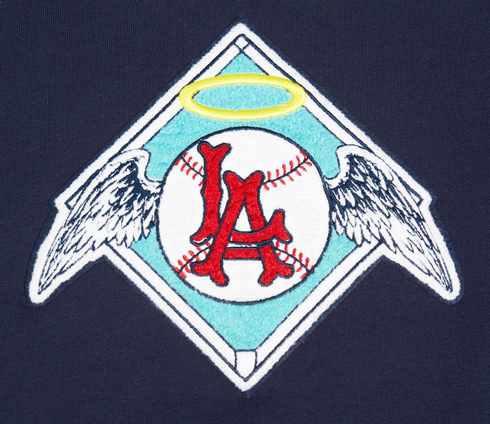MLB LOS ANGELES ANGELS RETRO CLASSIC CHANDAIL À CAPUCHON COURT CÔTELÉ POUR FEMME (MARINE MINUIT/ROUGE/MARINE MINUIT)