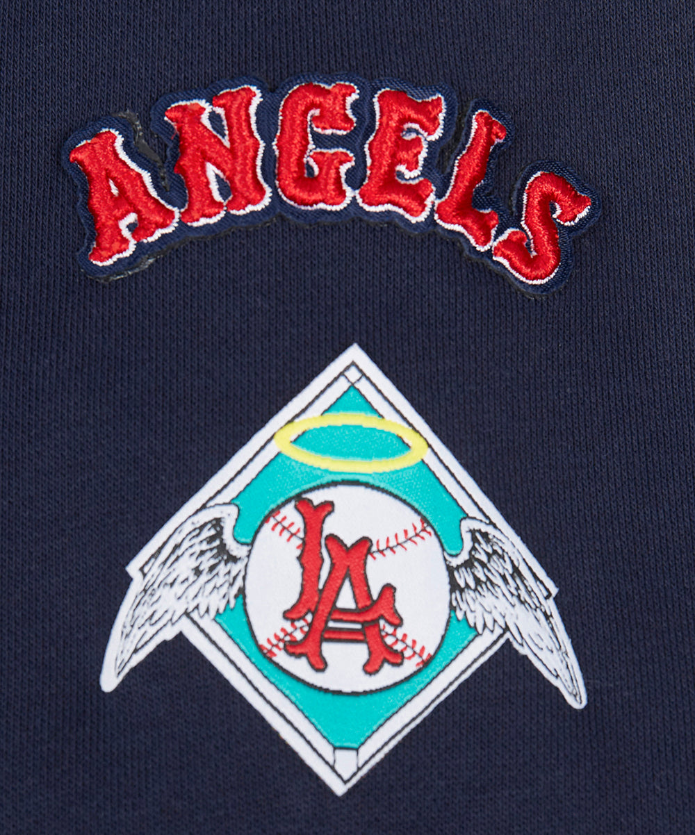 MLB LOS ANGELES ANGELS RETRO CLASSIC CHANDAIL À CAPUCHON COURT CÔTELÉ POUR FEMME (MARINE MINUIT/ROUGE/MARINE MINUIT)