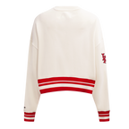 MLB LOS ANGELES ANGELS RETRO CLASSIC WOMEN'S RIB CREWNECK (EGGSHELL/ RED)
