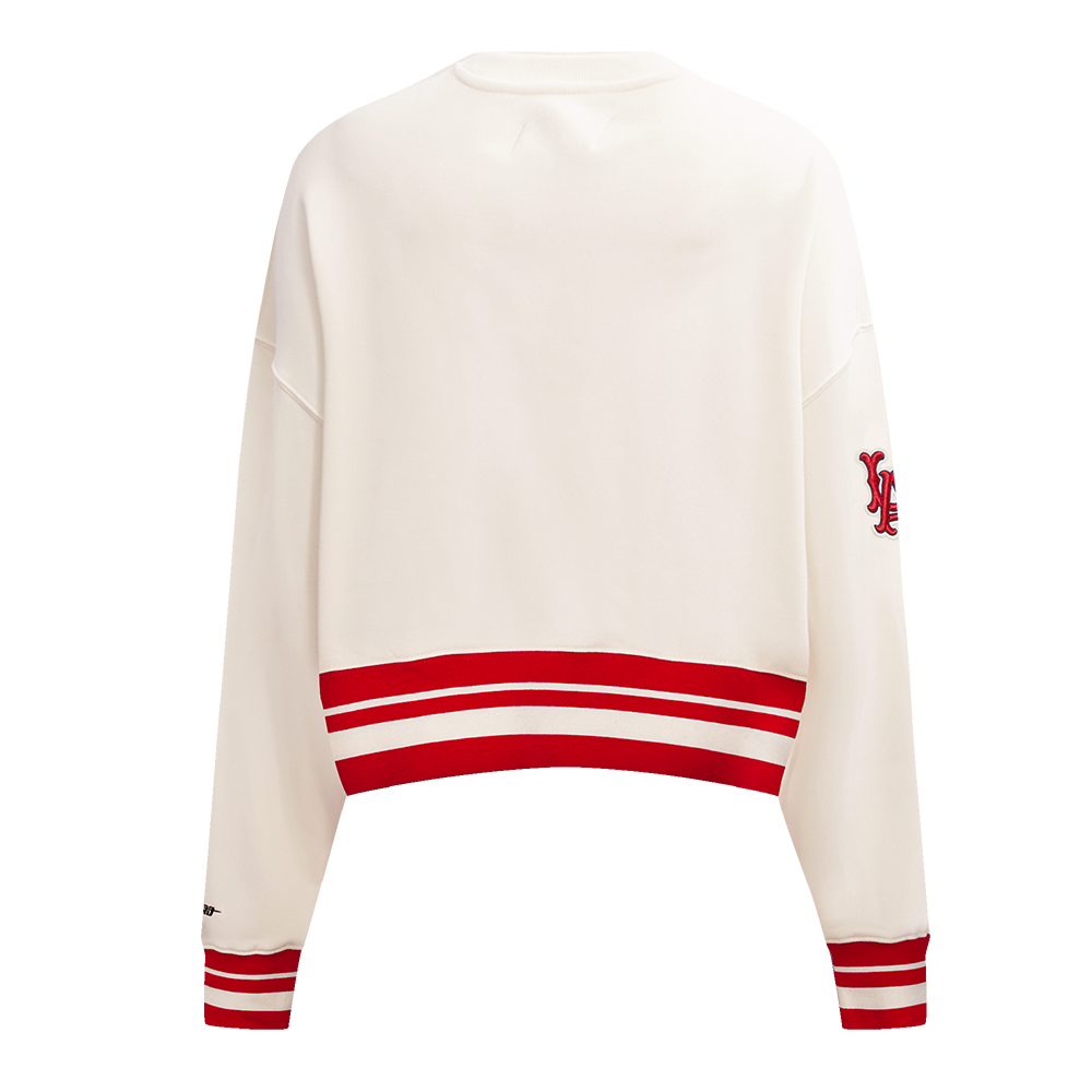 MLB LOS ANGELES ANGELS RETRO CLASSIC WOMEN'S RIB CREWNECK (EGGSHELL/ RED)