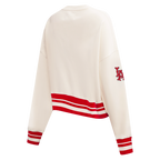 MLB LOS ANGELES ANGELS RETRO CLASSIC WOMEN'S RIB CREWNECK (EGGSHELL/ RED)