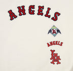 MLB LOS ANGELES ANGELS RETRO CLASSIC WOMEN'S RIB CREWNECK (EGGSHELL/ RED)