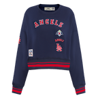 MLB LOS ANGELES ANGELS RETRO CLASSIC WOMEN'S RIB CREWNECK (MIDNIGHT NAVY/RED/MIDNIGHT NAVY)