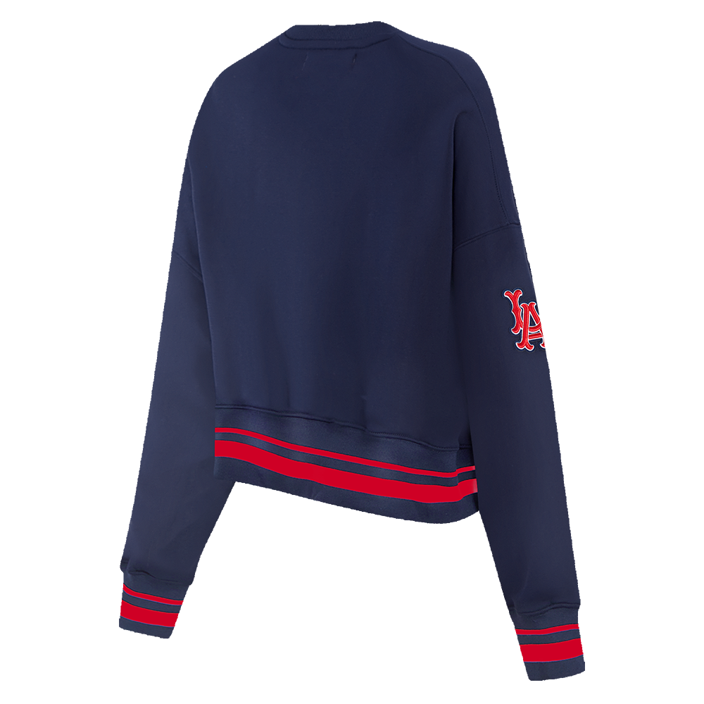 MLB LOS ANGELES ANGELS RETRO CLASSIC WOMEN'S RIB CREWNECK (MIDNIGHT NAVY/RED/MIDNIGHT NAVY)