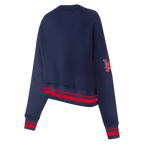 MLB LOS ANGELES ANGELS RETRO CLASSIC WOMEN'S RIB CREWNECK (MIDNIGHT NAVY/RED/MIDNIGHT NAVY)