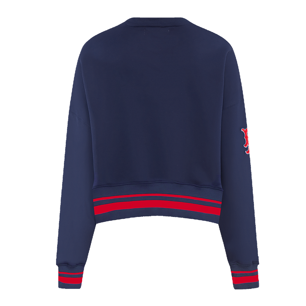 MLB LOS ANGELES ANGELS RETRO CLASSIC WOMEN'S RIB CREWNECK (MIDNIGHT NAVY/RED/MIDNIGHT NAVY)