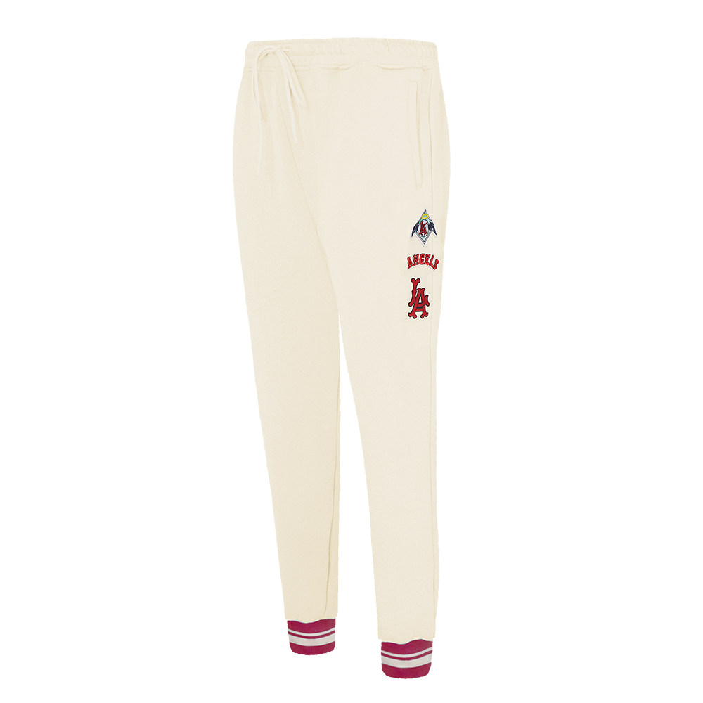 MLB LOS ANGELES ANGELS RETRO CLASSIC WOMEN'S RIB SWEATPANT (EGGSHELL/ RED)
