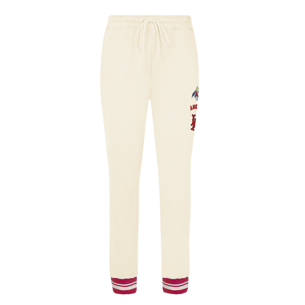 MLB LOS ANGELES ANGELS RETRO CLASSIC WOMEN'S RIB SWEATPANT (EGGSHELL/ RED)