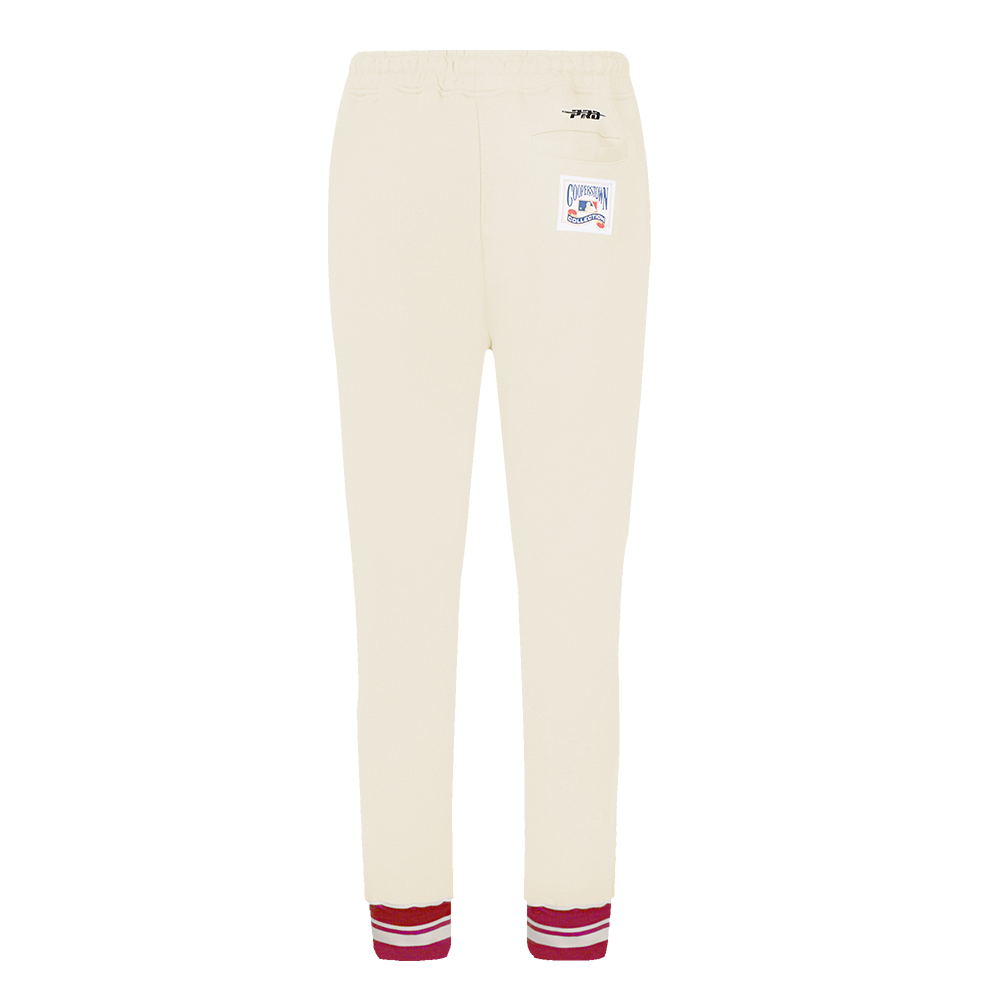 MLB LOS ANGELES ANGELS RETRO CLASSIC WOMEN'S RIB SWEATPANT (EGGSHELL/ RED)