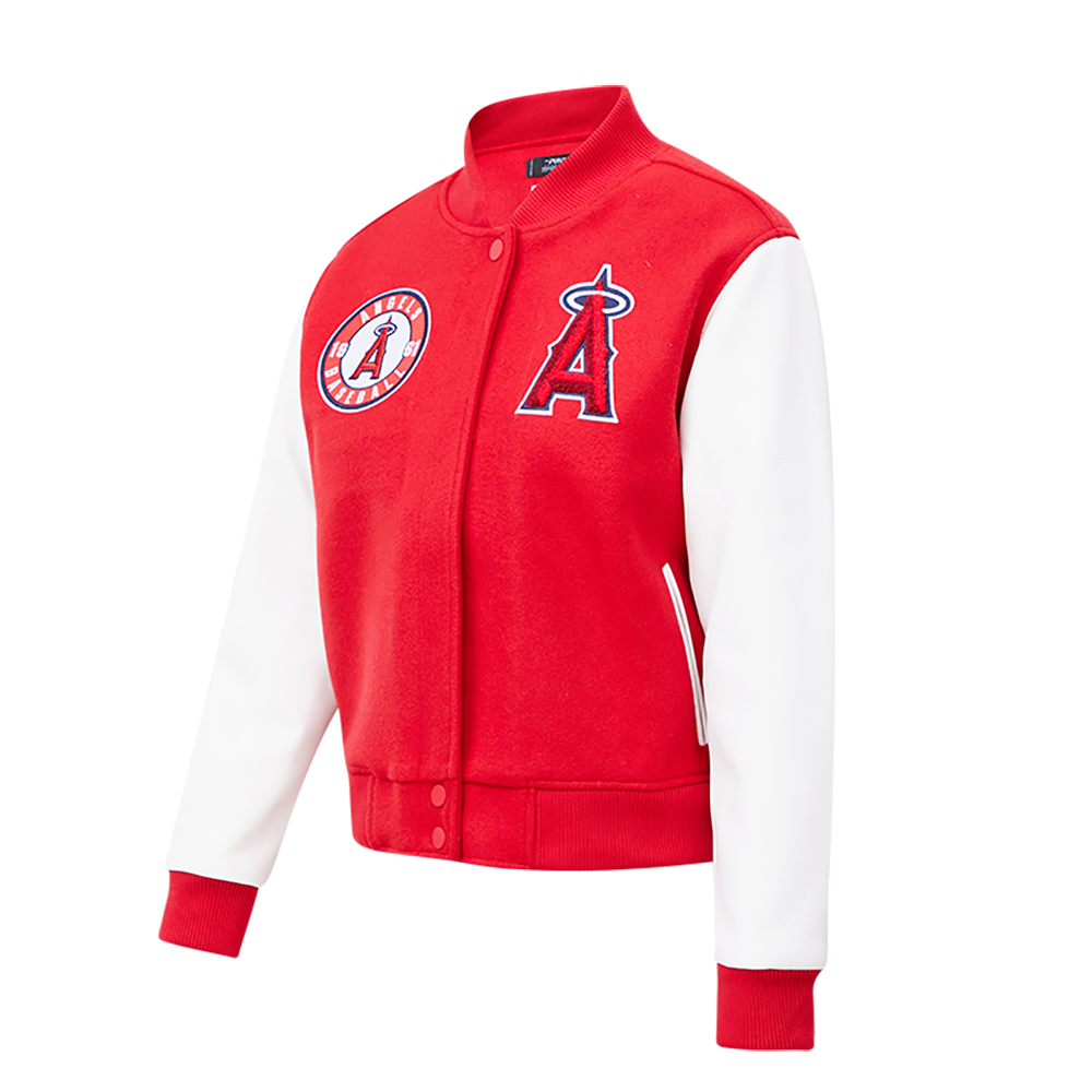 MLB LOS ANGELES ANGELS CLASSIC WOMEN'S VARSITY JACKET (RED/WHITE)